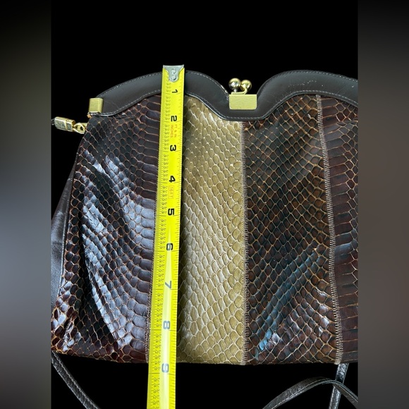 Vintage Coret Made in Canada Multicolour Snakeskin Embossed Bag - Picture 3 of 8